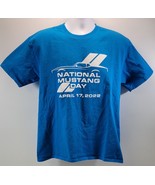 AR) National Ford Mustang Day April 17, 2022 Men&#39;s Blue T-Shirt Large - £15.79 GBP
