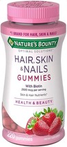 Nature&#39;s Bounty Optimal Solutions Hair, Skin and Nails Gummies - 220 Count - £41.55 GBP