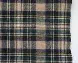 Wool Plaid Hunter Green Navy Yellow about 1.75 Yards Fabric Remnant - $42.00
