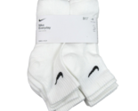 Nike Everyday Ankle Socks White (6 Pack) Women&#39;s 6-10 / Youth 5Y-7Y NEW - £21.45 GBP