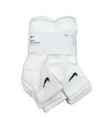 Nike Everyday Ankle Socks White (6 Pack) Women&#39;s 6-10 / Youth 5Y-7Y NEW - £21.51 GBP