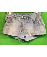 Juniors’ No Boundaries Butterfly Embroidered Blue Jean Shorts Size 5 - $12.99