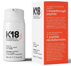 K18 HAIR Leave-in Molecular Repair Hair Mask Full Size 50mL - £15.69 GBP