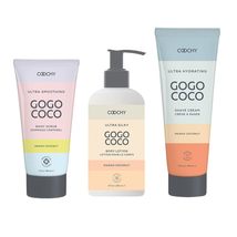 COOCHY Bath and Body Set- Smoothing Body Scrub, Hydrating Shave Cream, and Silky - $119.95