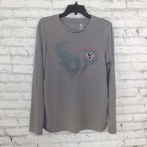 NFL T Shirt Boys Youth XL Heather Gray Houston Texans Football Long Slee... - £11.91 GBP