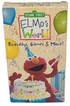 VTG VHS Sesame Street Elmo&#39;s World Birthdays Games More 2001 Tape PBS Kids - £11.83 GBP