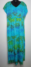 Fresh Produce Womens Large Blue Floral Flowers Moonshade Maxi Spring Fling Dress - $34.99