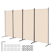 VEVOR Room Divider, 4-Panel, Folding Privacy Partition, Freestanding, Beige - $60.90