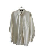 Allen Solly Men’s M Dress Shirt 15.5 34 Cream Long Sleeve 100% Cotton Lifetime C - $405.84 MXN