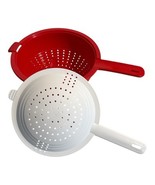 New Tupperware Double Colander Strainer Red White Interlocking Set High ... - $24.20 CAD