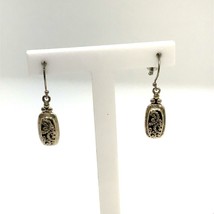 Vintage Sterling Silver Signed MWS Twisted Rope Accent Dangle Drop Hook Earrings - £28.27 GBP