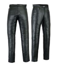 MEN 501 LEATHER JEANS PUNK BIKER BREECHES PANTS TROUSERS BLUF CLUB STRIP... - €96,95 EUR