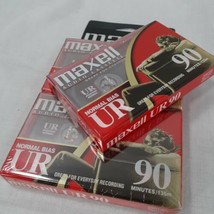 Lot Of 3 Maxwell UR 90 Minute Blank Audio Cassette Tapes Normal Bias New Sealed - £8.17 GBP