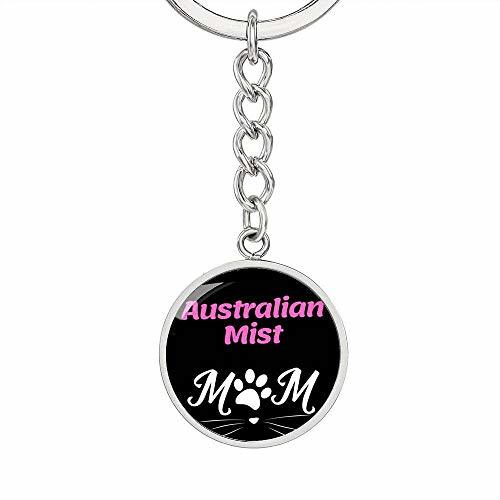 Primary image for Cat Lover Keychain Gift Australian Mist Cat Mom Keychain Stainless Steel Or 18k 