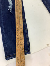 Love La Jeans Womens Skinny Blue Dark Wash Sz 17 Destroyed Ripped - £13.06 GBP