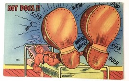 HOT DOGS!! Series N Army Comics Linen PC Big Feet Sick Soldier Vintage U... - $10.00