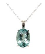 14k White Gold 6.64 Carat Genuine Natural Aquamarine Pendant w/18" Chain... - $18,767.67 MXN 14k White Gold 6.64 Carat Genuine Natural Aquamarine Pendant w/18" Chain... - $18,767.67 MXN