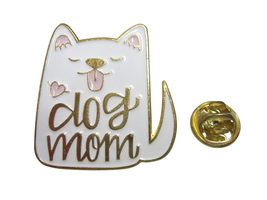 Dog Mom White Dog Lapel Pin - £15.94 GBP