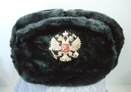 Autentico Russo Militare Profondo/Grigio Ushanka W/Doppio Headed Aquila - $30.46+