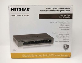 NETGEAR 8-Port Gigabit Ethernet Unmanaged Switch GS308 Desktop Sturdy Metal - £16.74 GBP