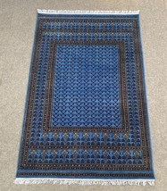All Wool 6x9 ft Blue Fine Handmade Carpet Oriental Area Rug - £983.11 GBP