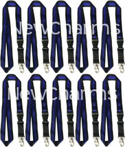 30 LANYARDS w/Detachable Key Chain Thin Blue Line Police Officer Law Enf... - £37.54 GBP