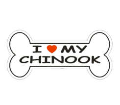 12&quot; love my chinook dog bone bumper sticker decal usa made - $29.99