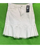 Guess Women’s Bloom White Skirt With Frayed Hem Size 25 - £14.15 GBP