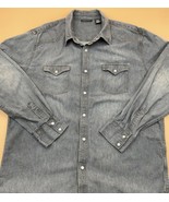 Denim Pearl Snap Dark gray button shirt XL unisex - £11.82 GBP