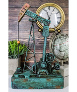 Western Rustic Green Vintage Nodding Donkey Pumpjack Oil Derrick Rig Fig... - $54.32 CAD