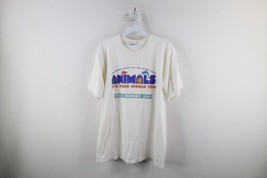 Vintage Y2K 2001 Mens Large Distressed The Humane Society Animals T-Shirt White - £27.20 GBP