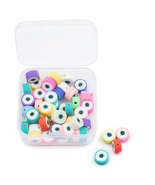 50pcs Eye Design Polymer Clay Beads DIY Kit - £3.01 GBP