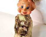 Pixie Elf Knee Hugger Gold 1950s Japan MCM 5&quot; Christmas ornament - $21.73