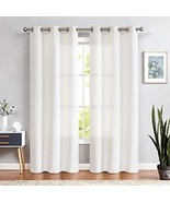 COLLACT White Curtains 84 Inch Length 2 Panels Set Linen Textured - $40.00