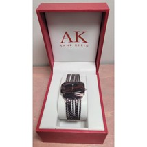 Anne Klein Womens Diamond Accent Gunmetal Watch In Red Gift Box - £28.74 GBP