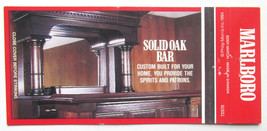Marlboro - Solid Oak Bar Ad Tobacco 30 Strike Matchbook Cover Philip Morris 1994 - £1.17 GBP