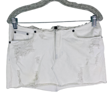 Carmar Jean Skirt White Shredded Destructed Denim 27 Pockets - $23.00