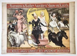 Original 1960 Ringling Bros And Barnum &amp; Bailey Circus Meers Sisters Mini Poster - $40.00