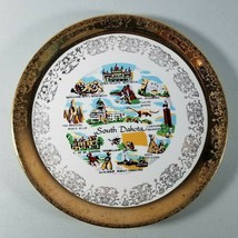 South Dakota State Plate Gold Color Edged Size 7&quot; Diameter - £6.27 GBP