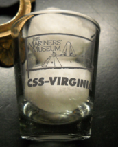 Mariners&#39; Museum CSS-Virginia Shot Glass Gunmetal Gray Green Print Illustration - £6.38 GBP