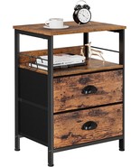 Furologee Nightstand With 2 Fabric Drawers, Beside Table, End Table With... - £36.76 GBP