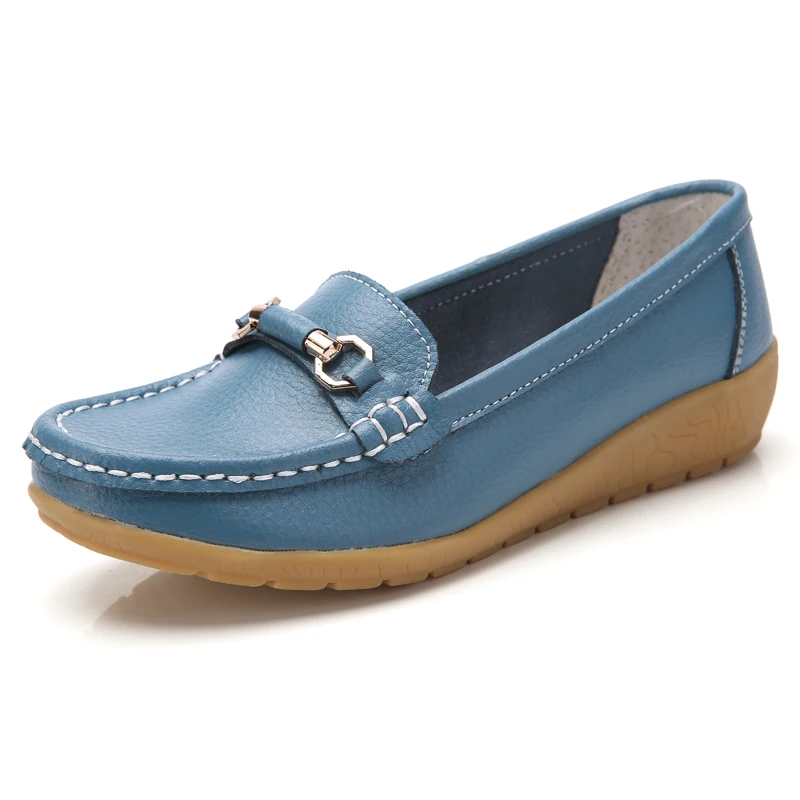 Hot Sale 2024 Spring Nurse Sneakers Moccasins Women Flats Woman Loafers Leather  - £128.62 GBP