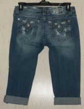 Excellent Womens Miss Me Embellished Distressed Denim Cuffed Capri Size 29 - £29.38 GBP