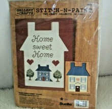 Vintage Bucilla Home Sweet Home Counted Cross Stitch N Paint Kit 2 Fun P... - $14.84