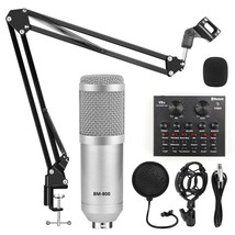 Profession Microphone Sound Card Silver kits C - £69.48 GBP