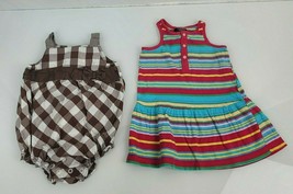 Baby Toddler Girl Summer Clothing Bundle Dress Bubble Romper Stripe Plaid Carter - £9.29 GBP
