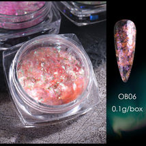 Duo Chrome Chameleon Nail Flakes Nails Powder Colour OB06 - £5.81 GBP