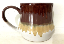 Boston Warehouse Trading Corp Jumbo Mug Drip Glaze Pottery 4.5"H Holds 20 oz EUC - $11.69