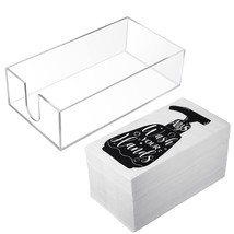 Disposable Napkins And Acrylic Napkin Holder, 100 Pieces Disposable Paper Pack,  - £31.16 GBP