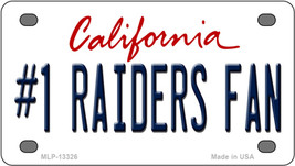 Number 1 Raiders Fan California Novelty Mini Metal License Plate Tag - £11.90 GBP